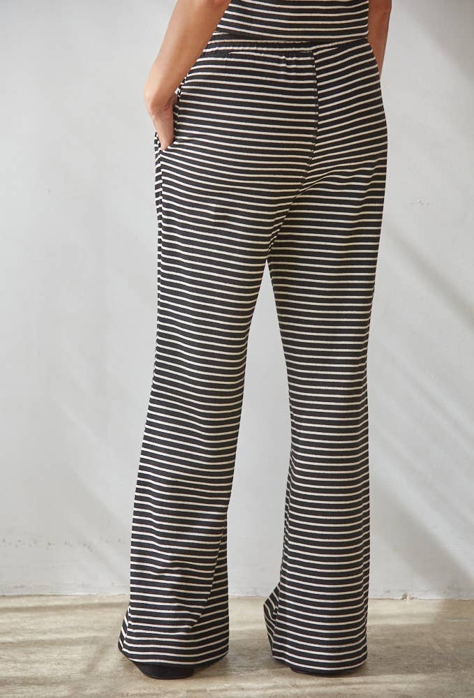 The Sunday Stripe Lounge Pants (Black)