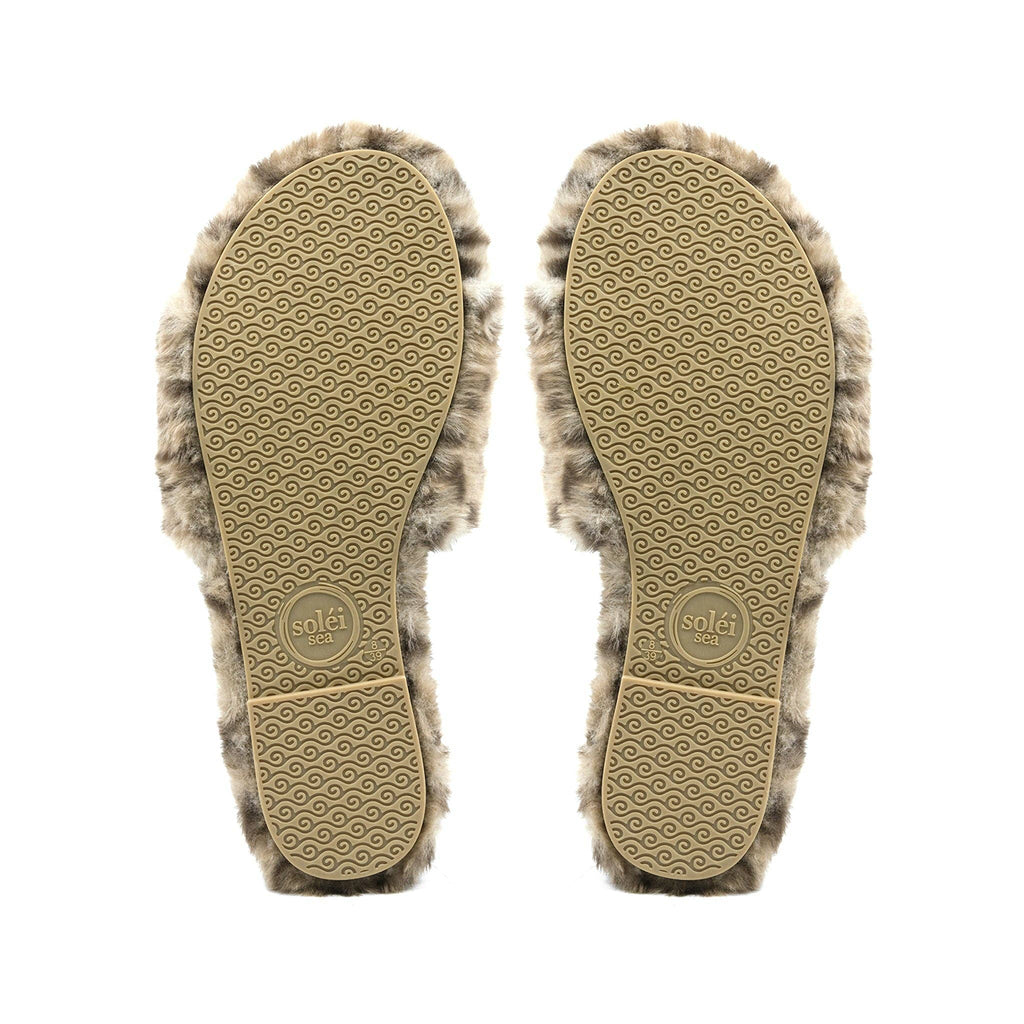 Lucia Snow Leopard Faux Fur Slipper