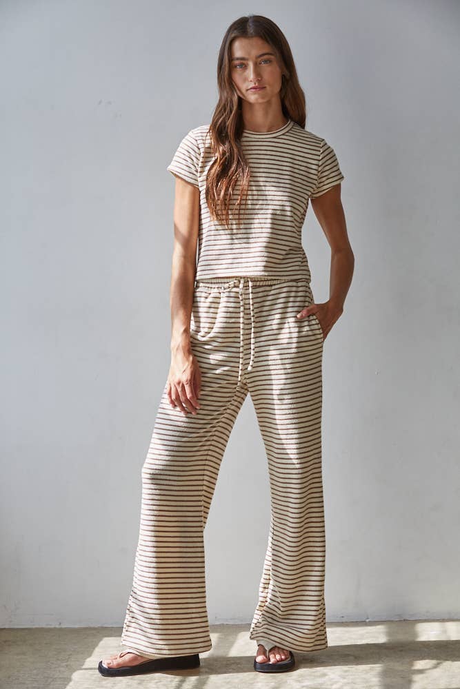 The Sunday Stripe Lounge Pants (Mocha)