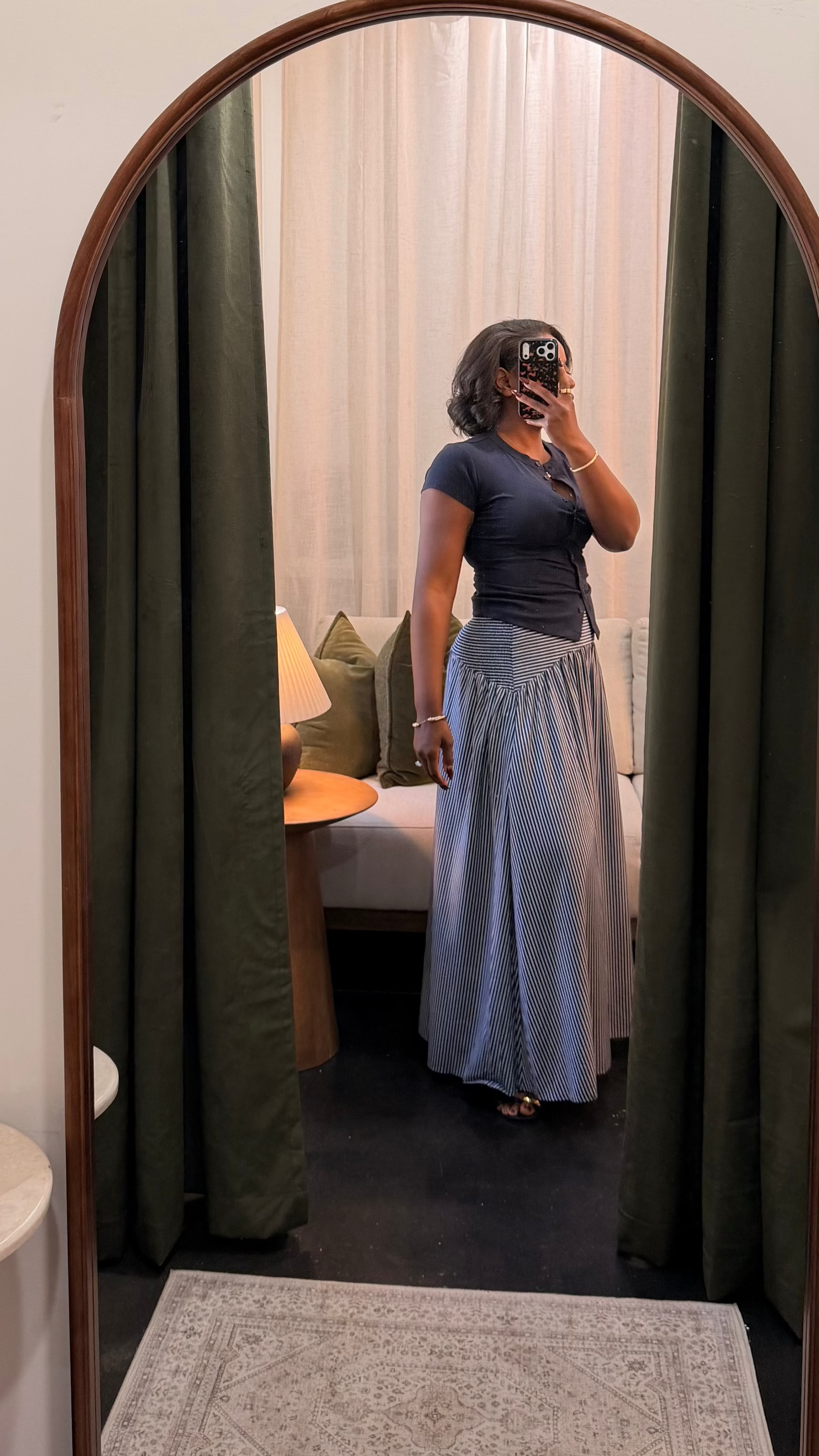 The Ava Striped Drop-Waist Skirt