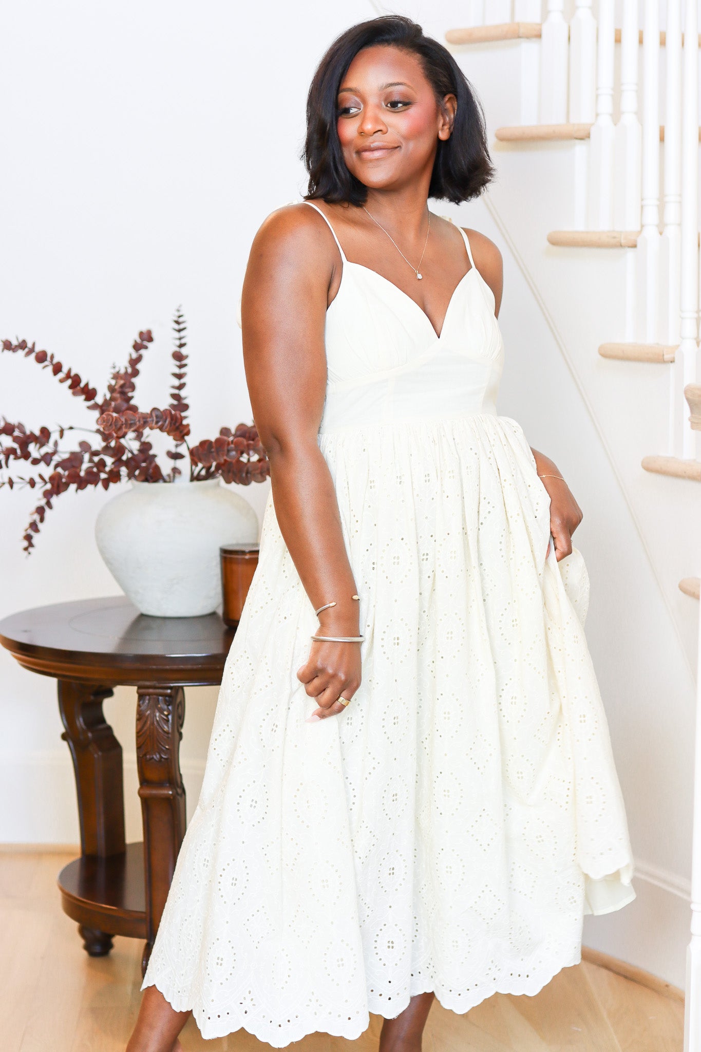 The Milan Eyelet Dress L