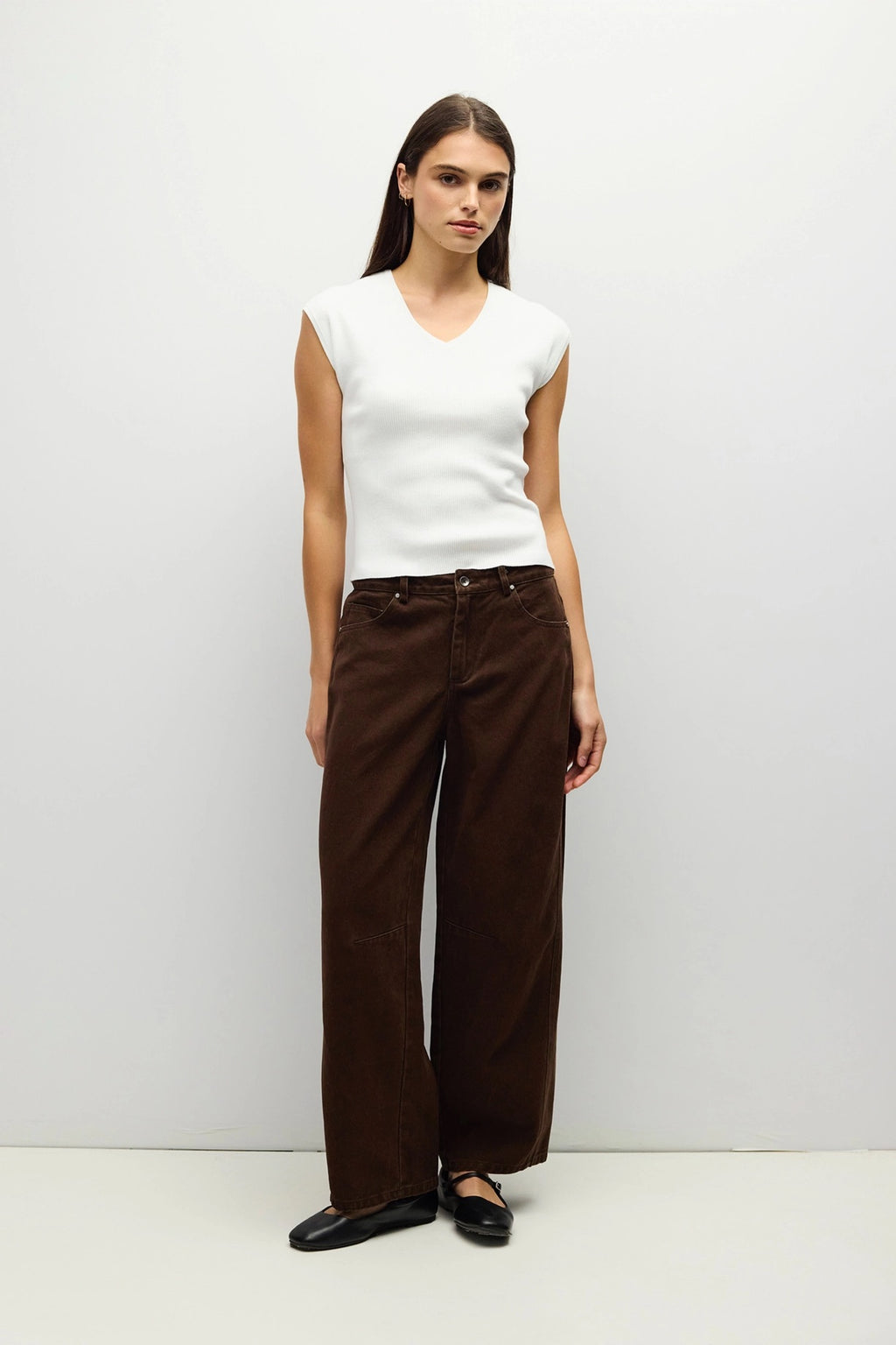The Vanessa Brown Barrel Pants
