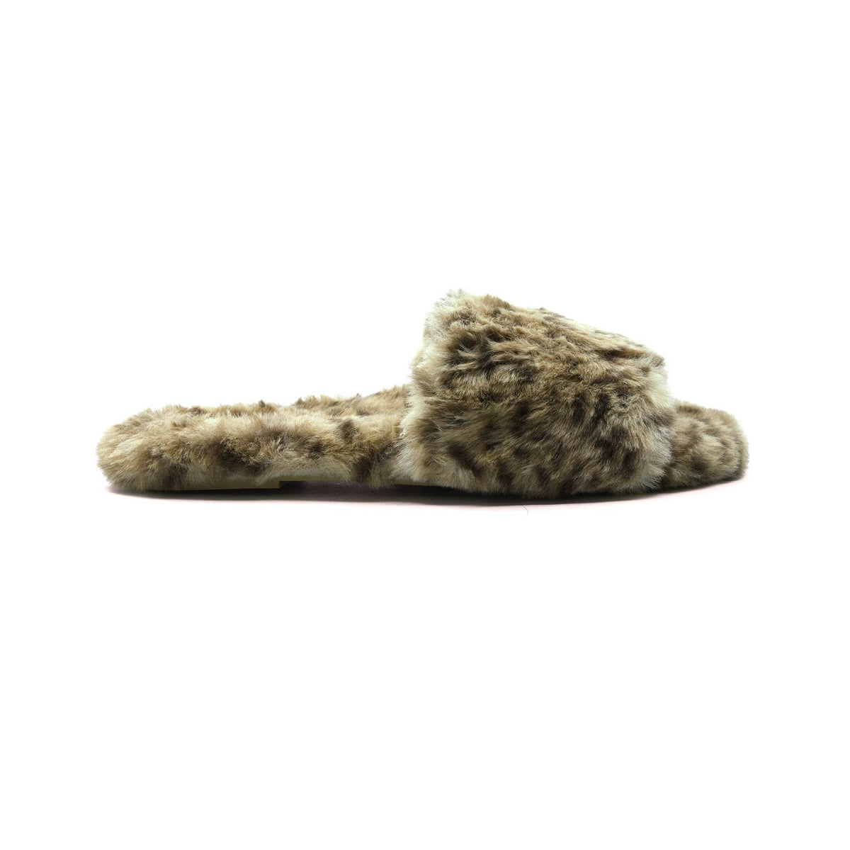 Lucia Snow Leopard Faux Fur Slipper