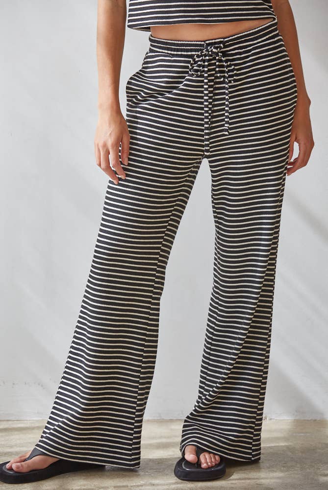 The Sunday Stripe Lounge Pants (Black)