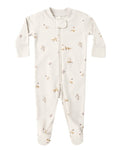 Zip Long Sleeve Sleeper Footie Fox Land in Parchment